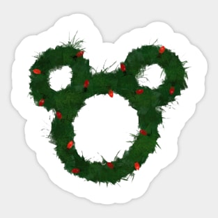 Holiday Mouse Wreath Sticker